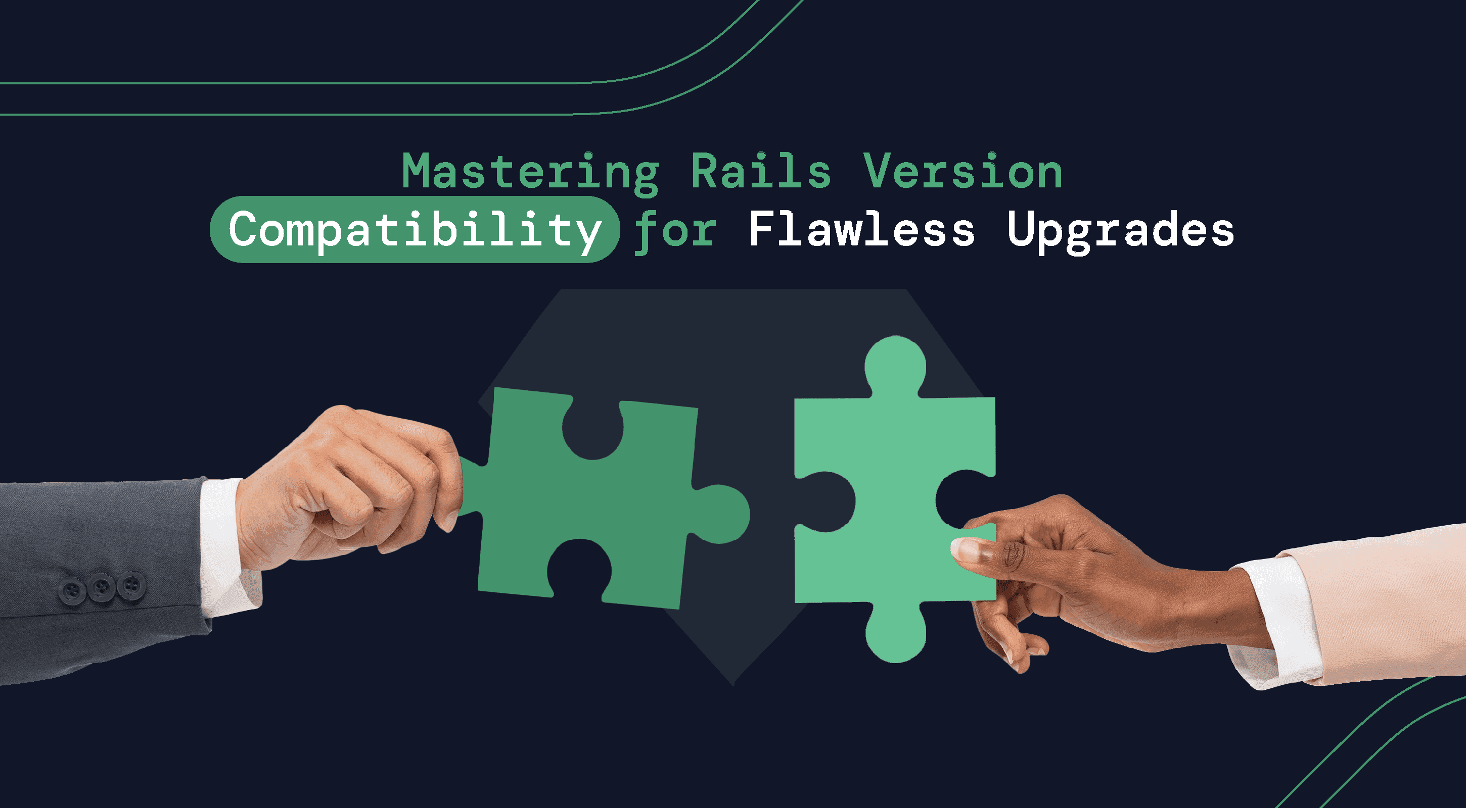 Two hands are holding puzzle pieces separately, checking if they are compatible with each other.