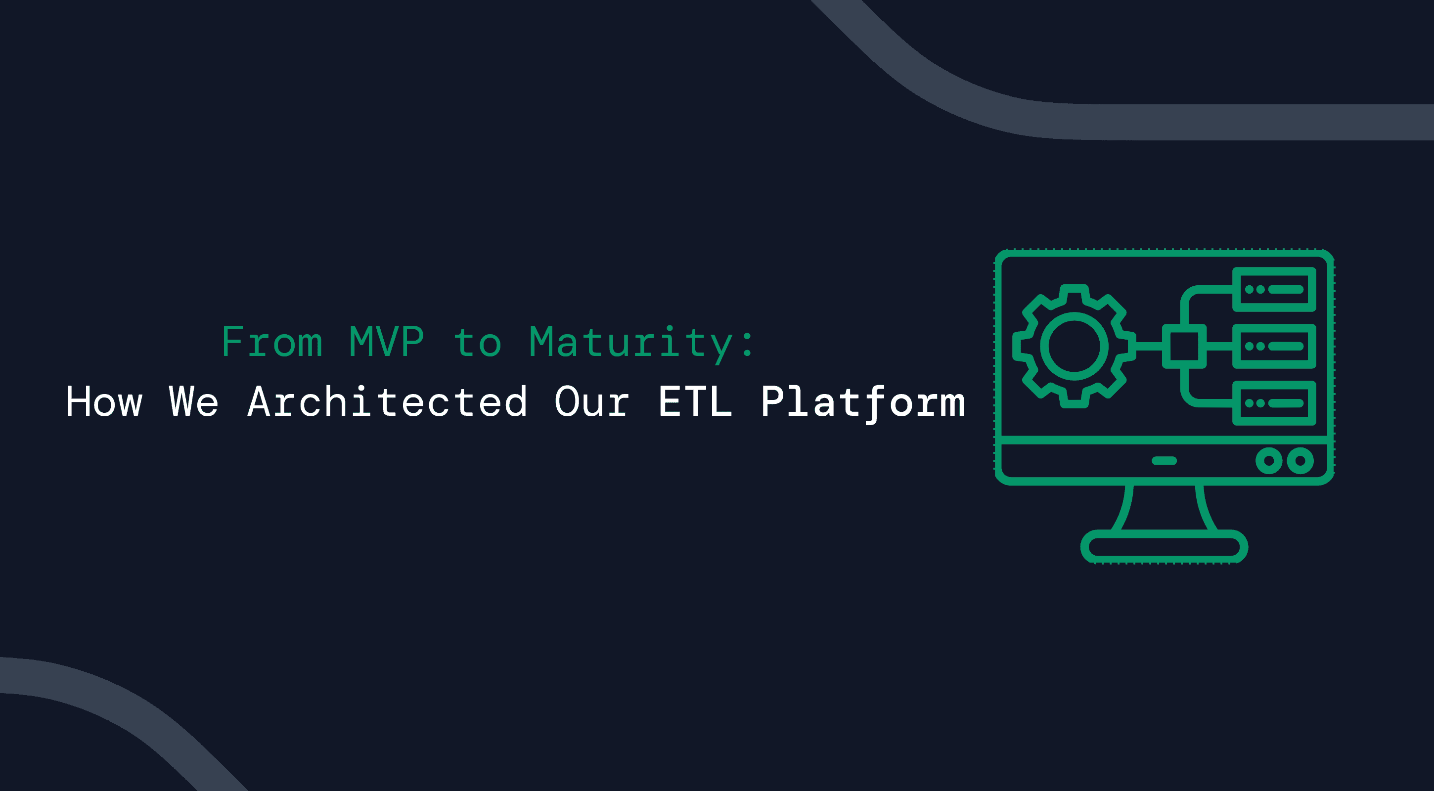 Depiction of ETL architecture building in desktop monitor